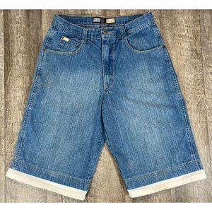Vintage South Pole * Size 32 Men's Denim Jean Shorts * RN82628 White Hem Casual